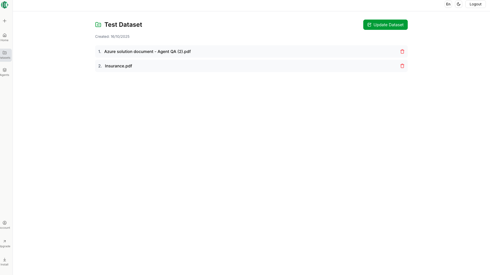 Delete Dataset