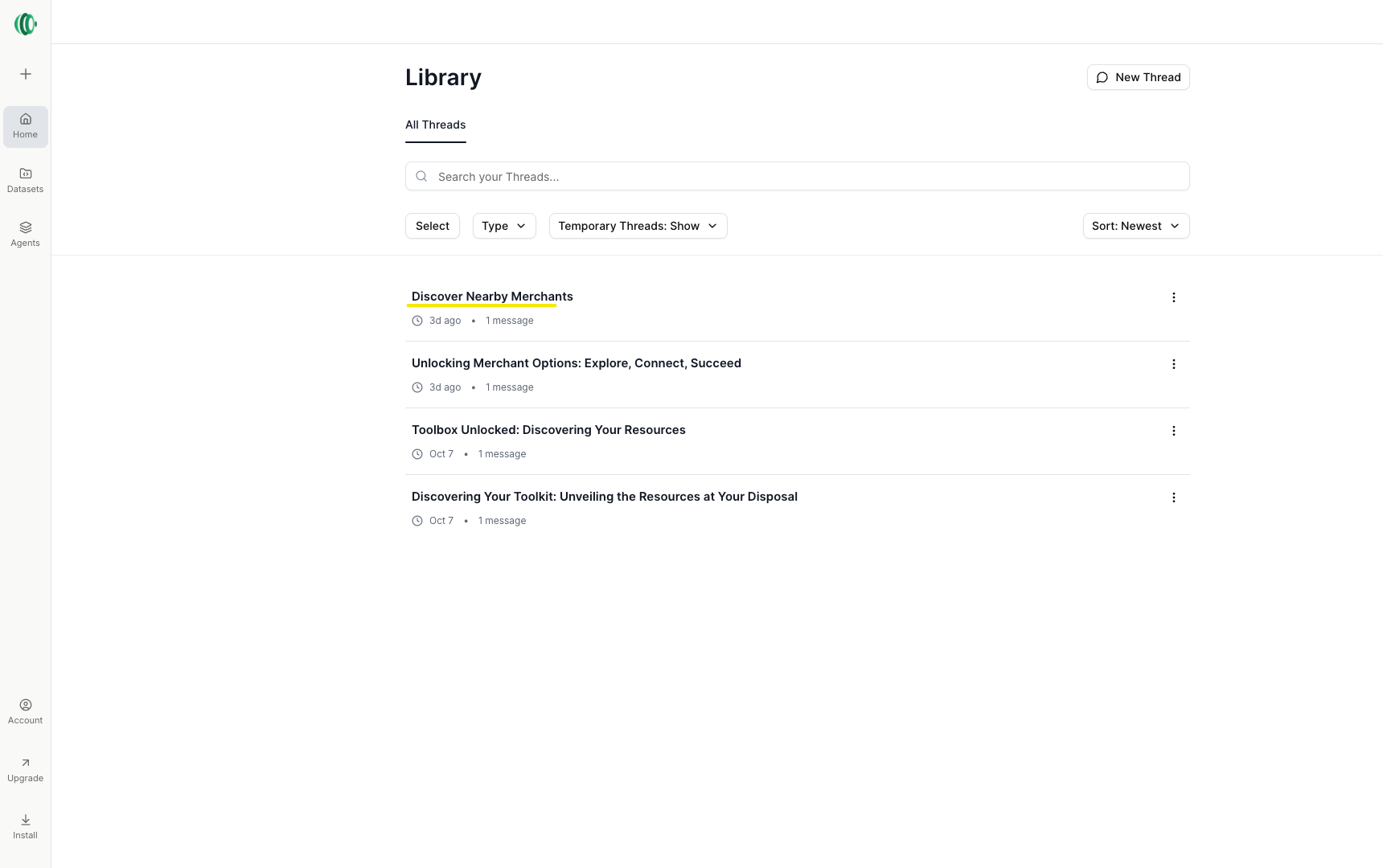 Agent History View