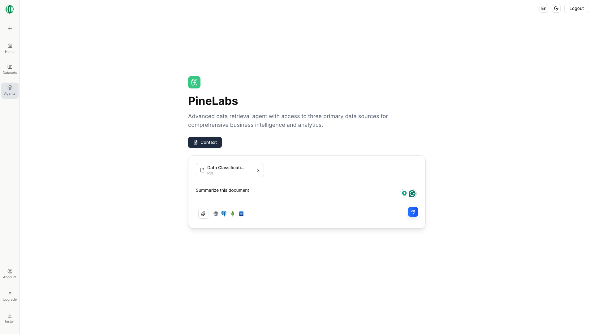 Agent Working with Data