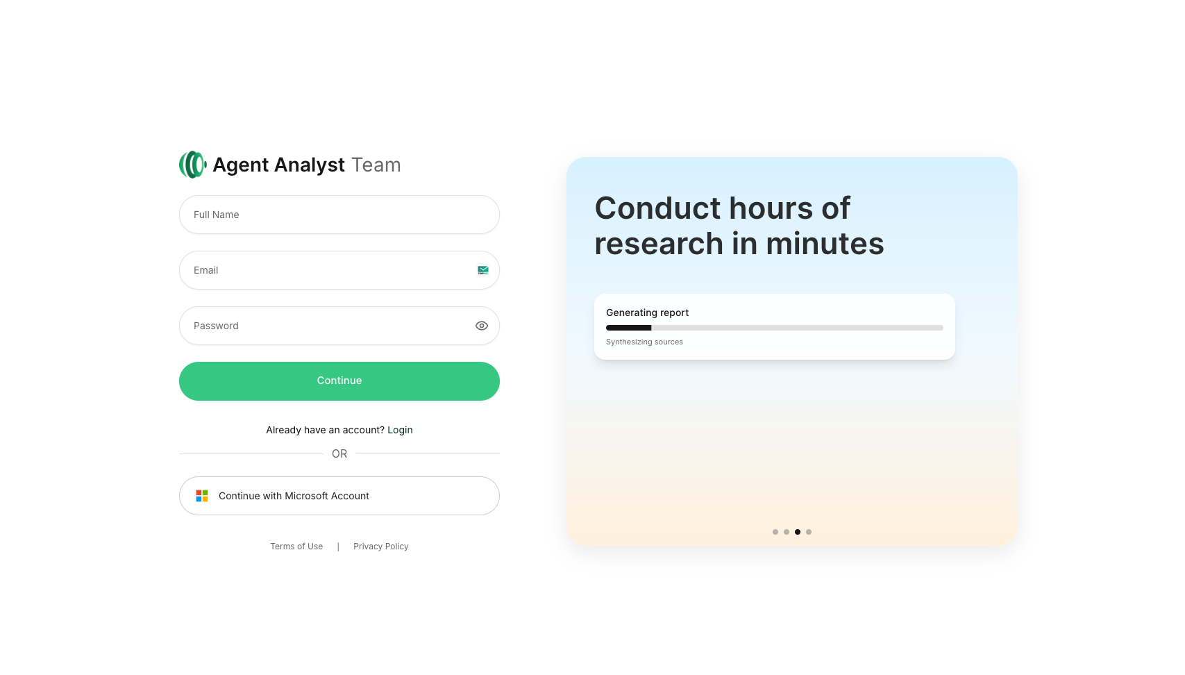 Sign Up page